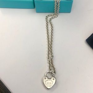 Tiffany & Co 18in heart lock necklace